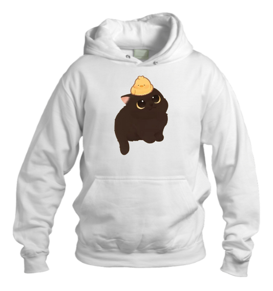 cat Oversize Hoodie White 33