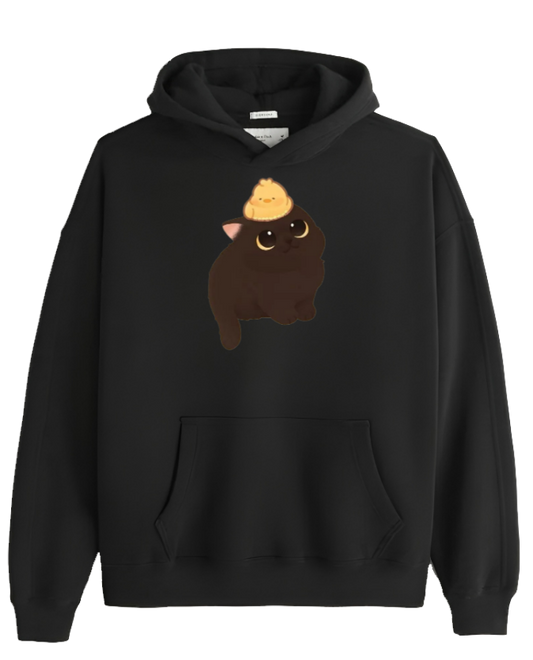 cat Oversize Hoodie Black 33