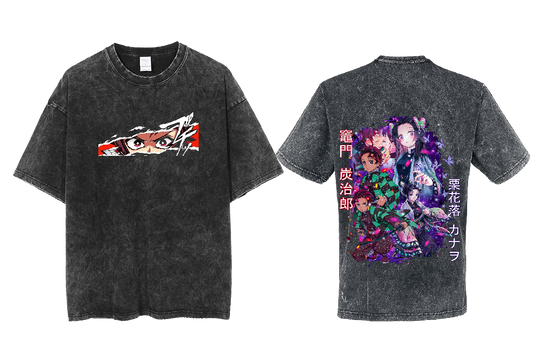 Anime Demon slayer nezuko tanjiro  One Size t- shirt Washed 33
