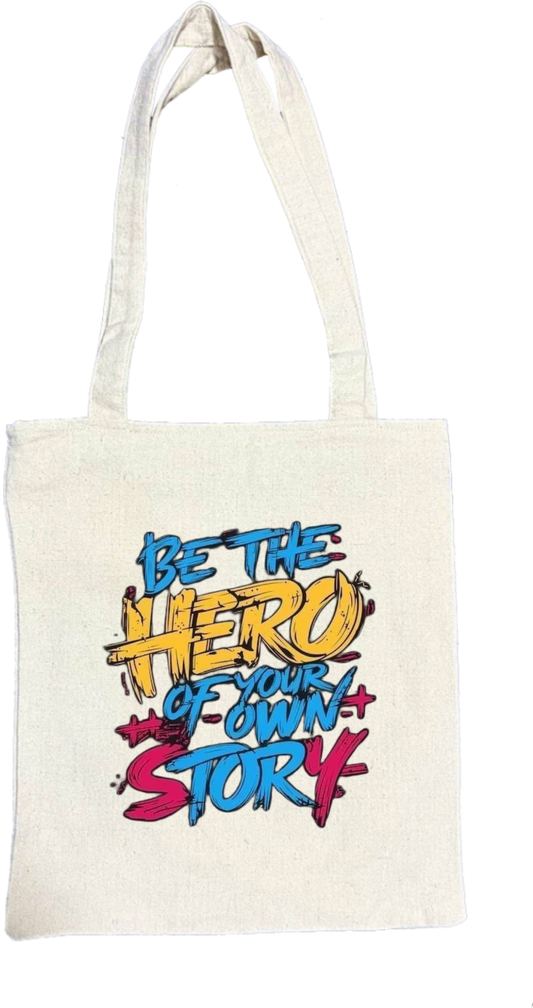 Be the hero of your own story tote bag beige 173