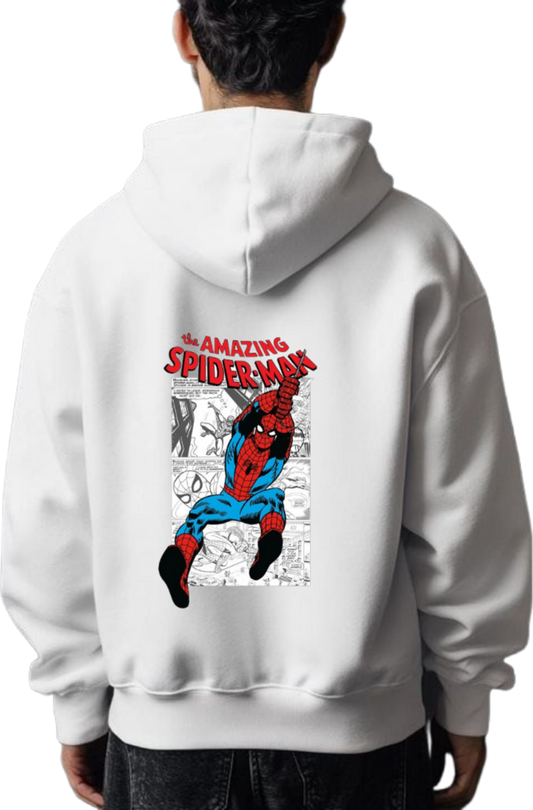 Spiderman One Size hoodie White Back 33