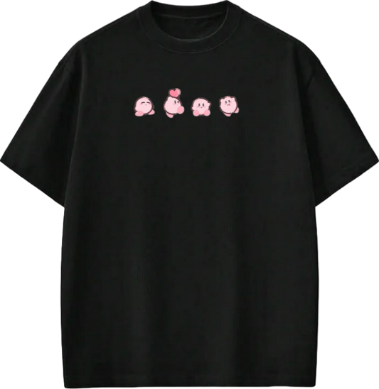 Cute Kirby Anime Graphic T-Shirt, Y2K Aesthetic Kawaii Gaming Tee, Casual Oversized Short Sleeve Top for Wome 33