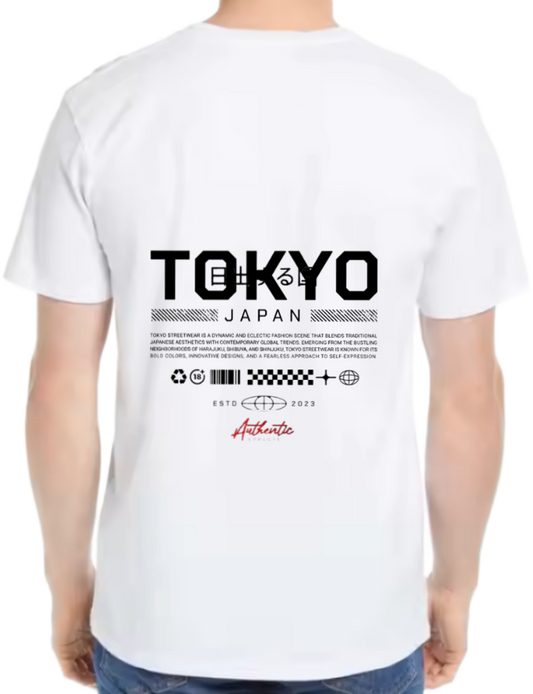 TOKYO Back text One Size t- shirt White Back 33