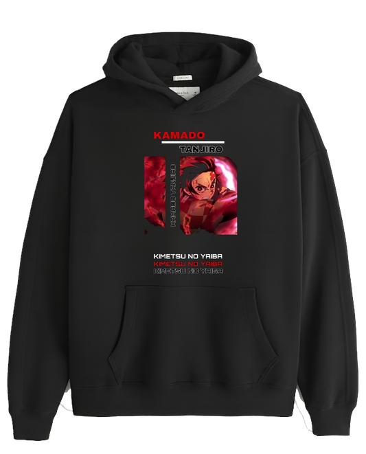 Anime Demon slayer nezuko tanjiro Oversize Hoodie Black 86