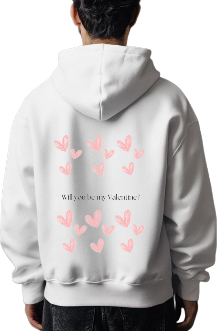 VaIentine coupIe Oversize Hoodie White Back 32