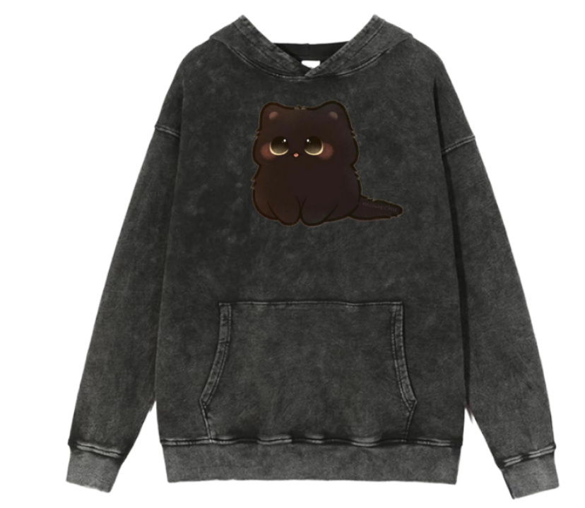cat Oversize Hoodie Washed 34