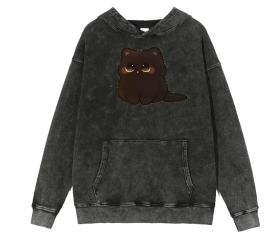 cat Oversize Hoodie Washed 34