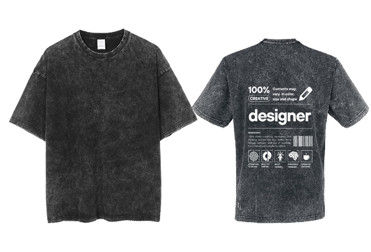 designer Back text One Size t- shirt Washed Back 34