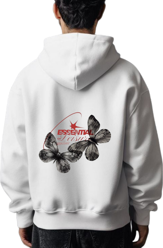 butterflies Oversize Hoodie White Back 34