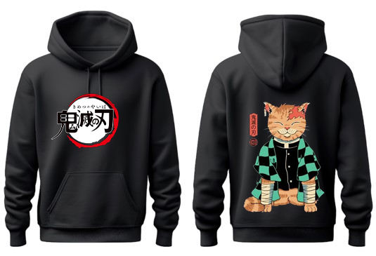 Anime Demon slayer nezuko tanjiro Oversize Hoodie Black 34