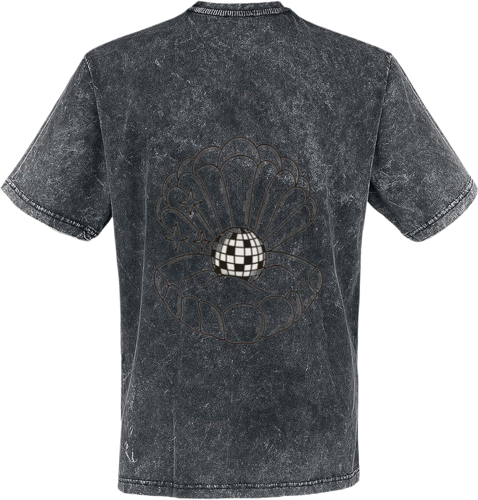 A disco ball inside a seashell t- shirt One Size Washed Back 34