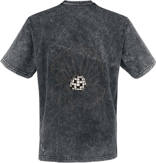 A disco ball inside a seashell t- shirt One Size Washed Back 34