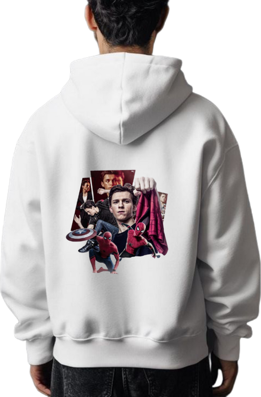 Spiderman One Size hoodie White Back 34