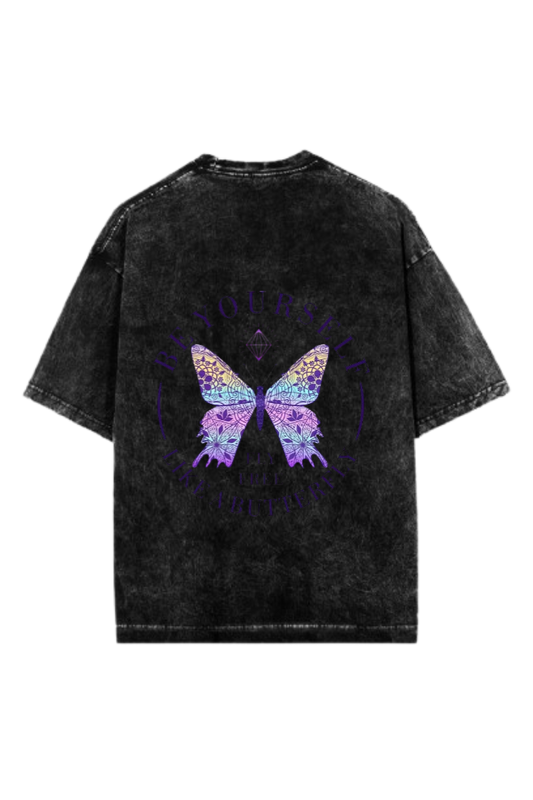butterflies One Size t- shirt Washed Back 34