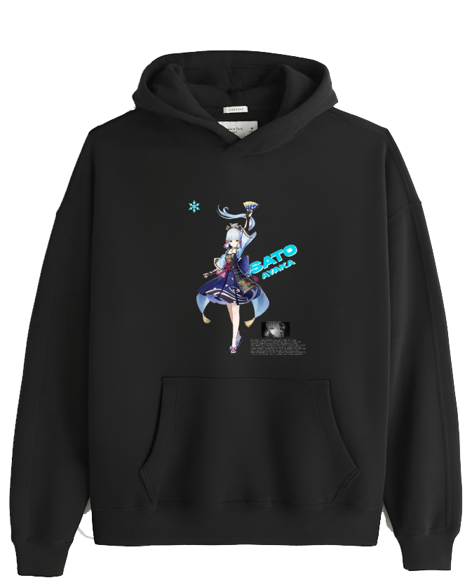 Genshin Impact Tartaglia Over Size hoodie Black 34