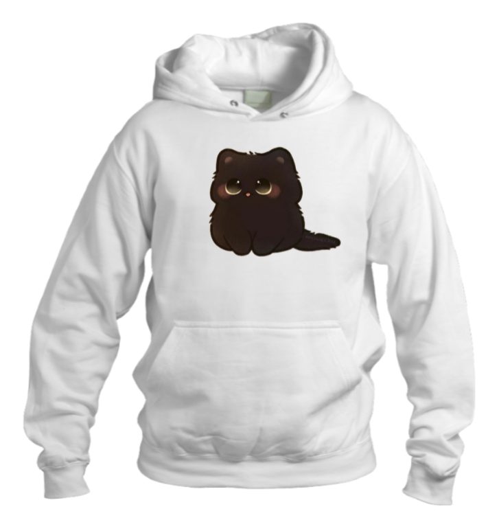 cat Oversize Hoodie White 34