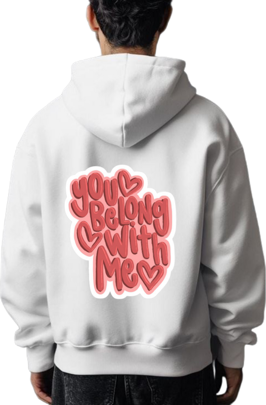 VaIentine coupIe Oversize Hoodie White Back 33