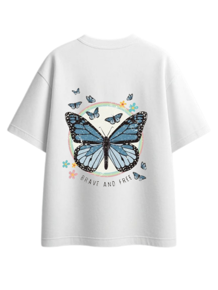 butterflies t- shirt White Back 34