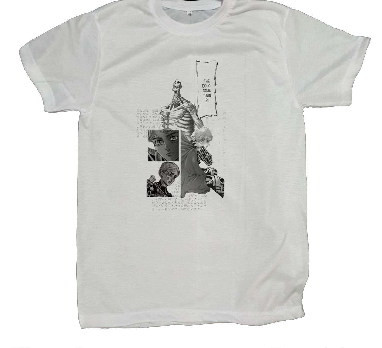 Anime Attack on titan shingeki no kyojin eren levi mikasa  Aot white fit t- shirt 34