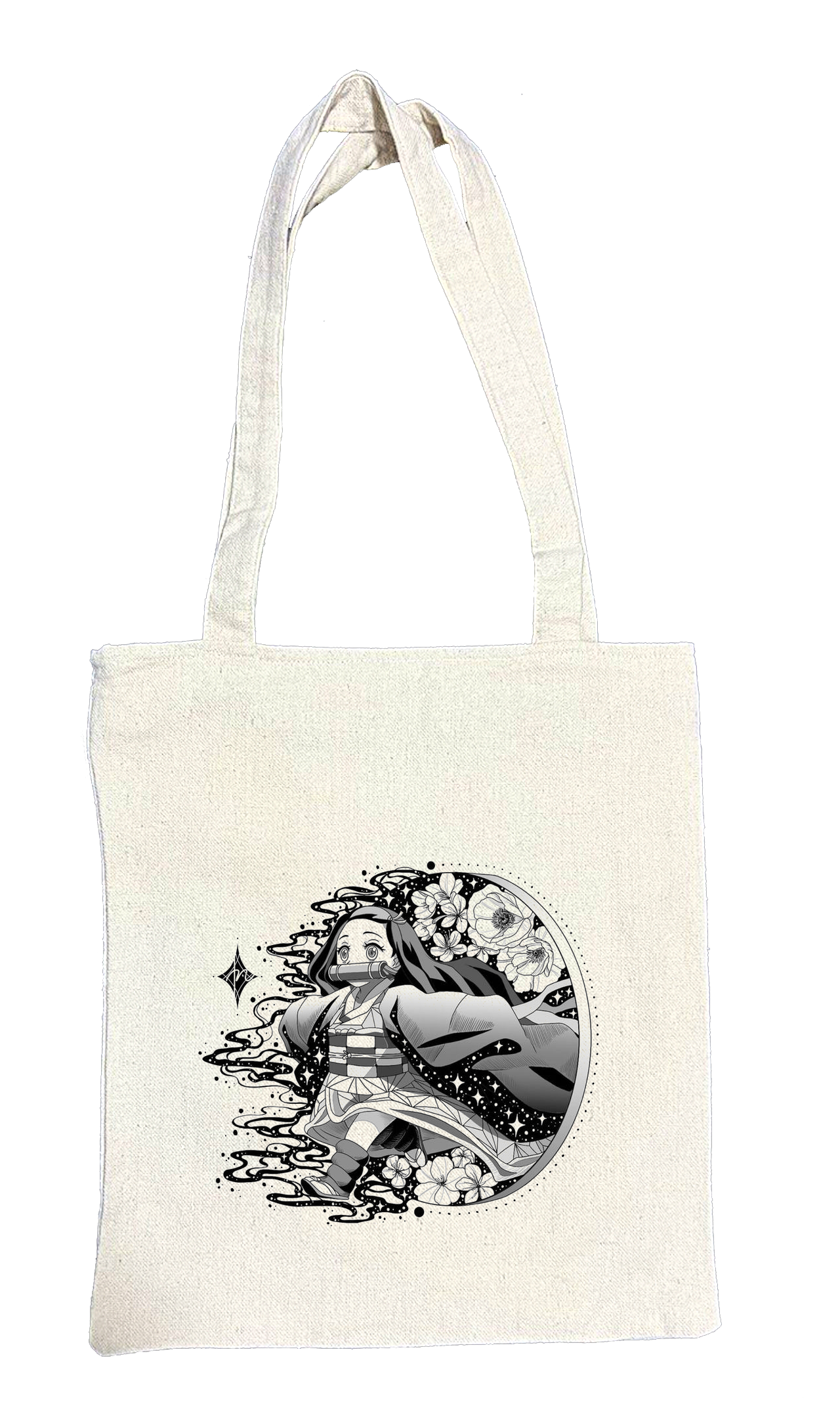 Anime Demon slayer nezuko tanjiro tote bag Beige 34