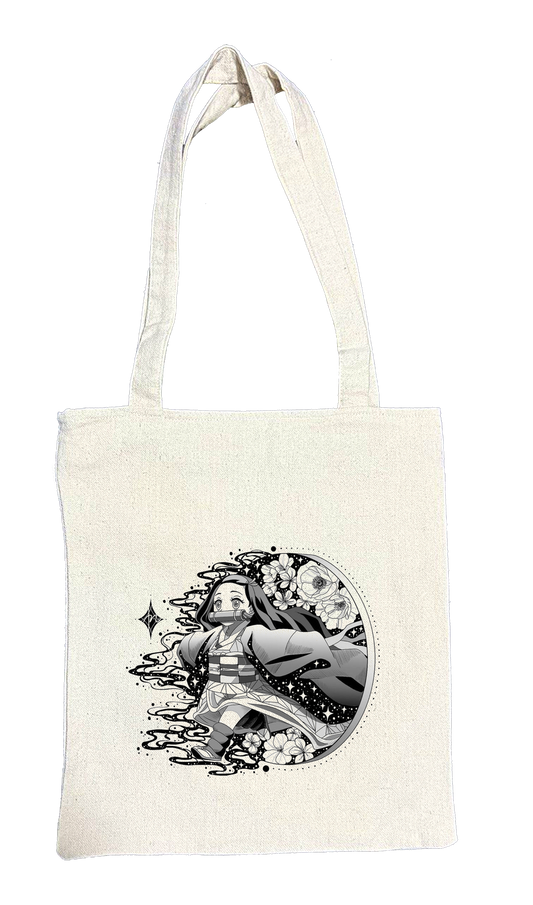 Anime Demon slayer nezuko tanjiro tote bag Beige 34