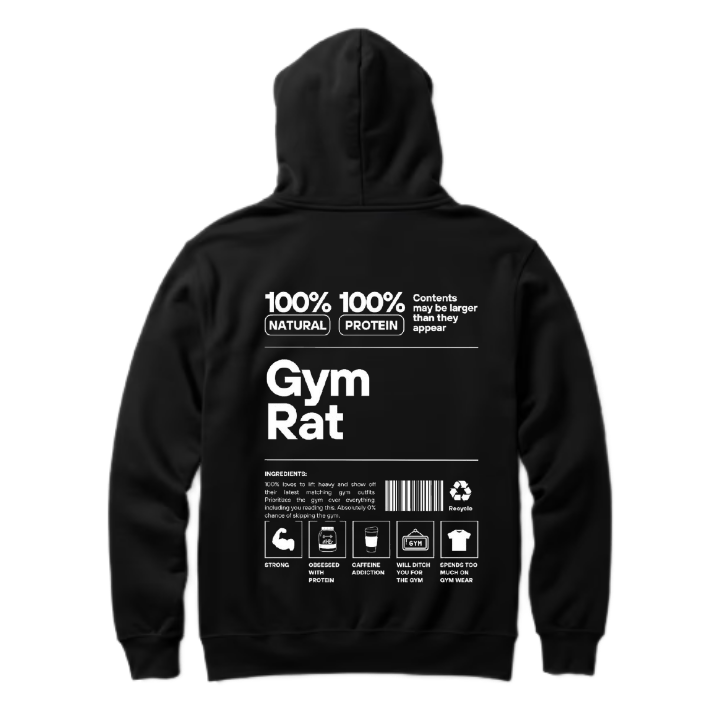 Gym Rat Back text oversize hoodie back 34