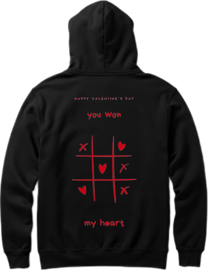 VaIentine coupIe Oversize Hoodie Black Back 34