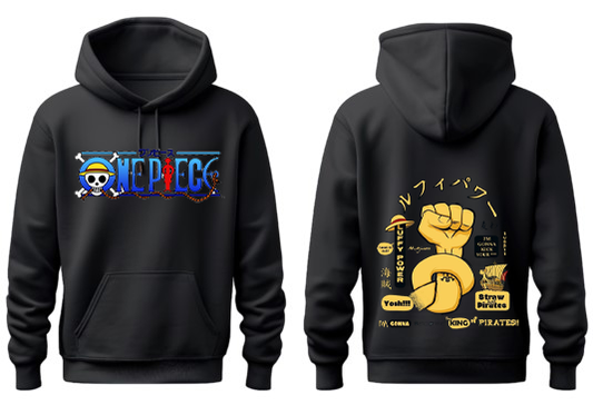 one piece One Size hoodie Black Back 34