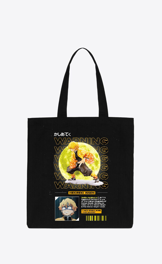 Anime Demon slayer nezuko tanjiro tote bag Black 34