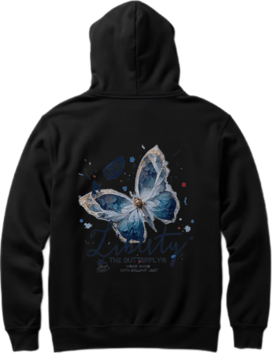 butterflies Oversize Hoodie Black Back 34