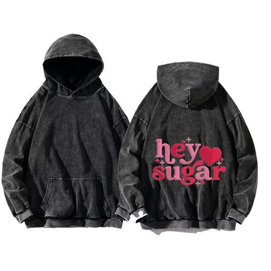 hey sugar One Size hoodie Washed Back 34