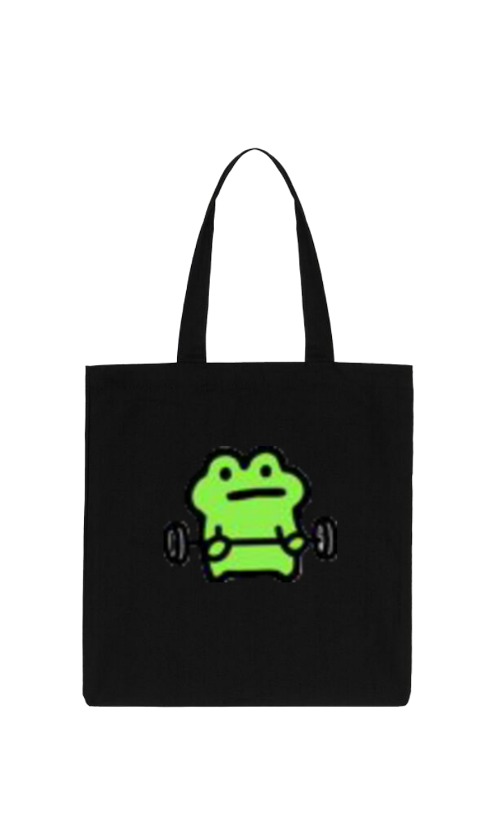 Frog tote bag Black 34