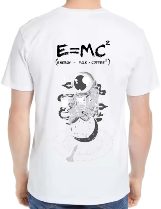$E=MC^2$ Back text One Size t- shirt White Back 34