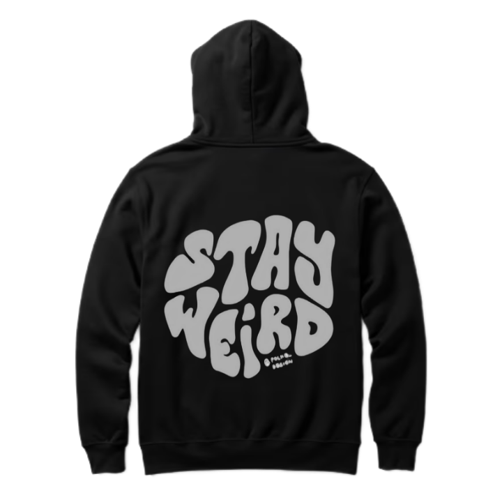 Stay Weird One Size hoodie Black Back 34