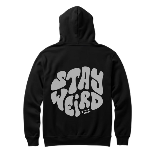 Stay Weird One Size hoodie Black Back 34