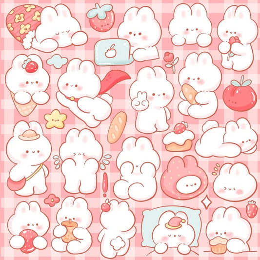 Aesthetic Cute Stickers Pack - Waterproof Vinyl Cartoon Decals for Water Bottles, Laptops, Scrapbooking, Kawaii Stationery Supplies sticker journal sticker