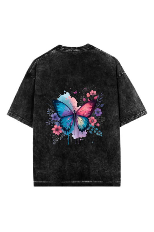 butterflies One Size t- shirt Washed Back 35