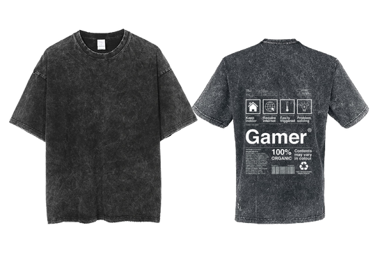 Gamer Back text One Size t- shirt Washed Back 35