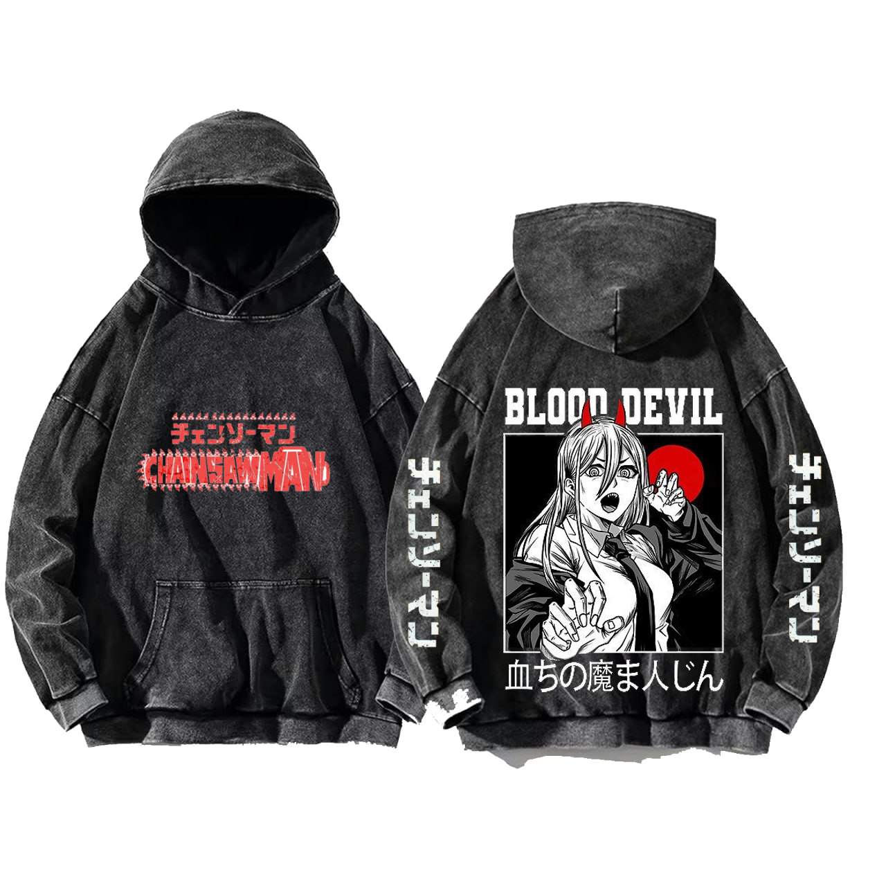 Chainsaw Man One Size hoodie Washed Back 35