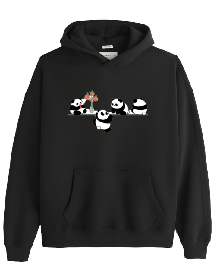 PANDA Oversize Hoodie Black 35