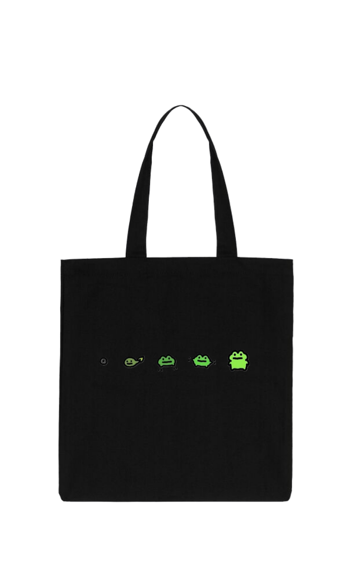 Frog tote bag Black 35
