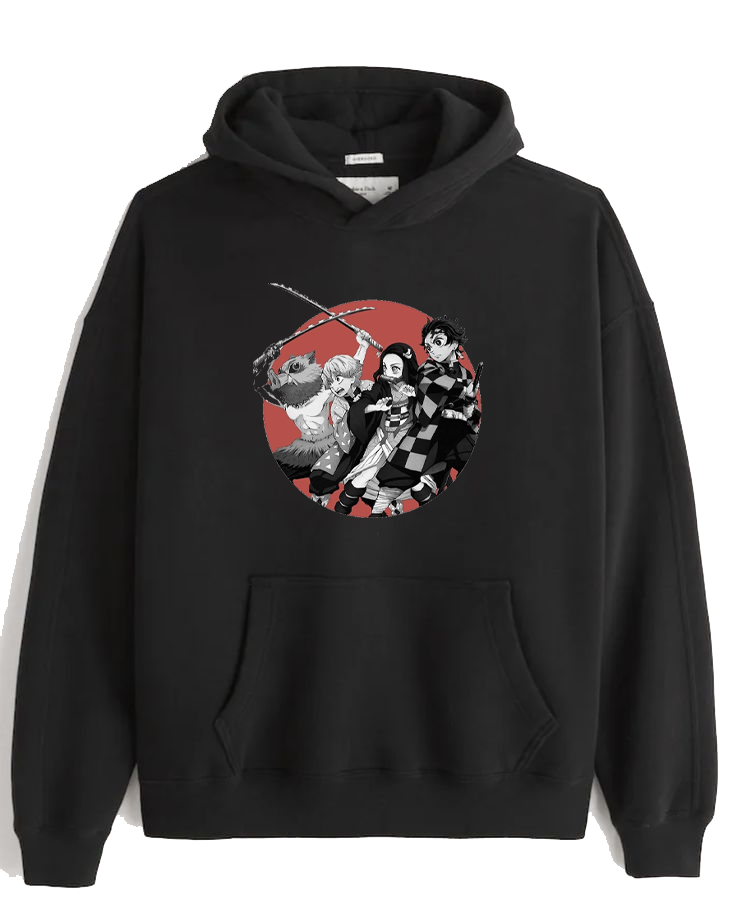 Anime Demon slayer nezuko tanjiro Oversize Hoodie Black 35