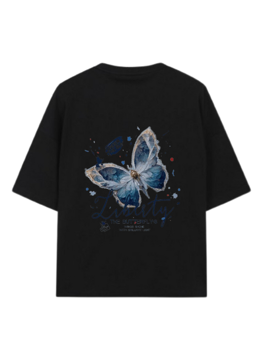 butterflies t- shirt Black Back 35