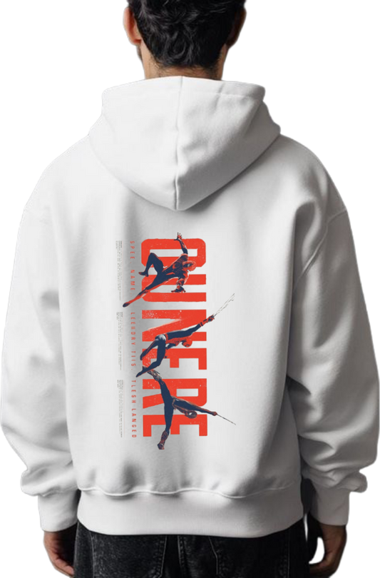 Spiderman One Size hoodie White Back 35