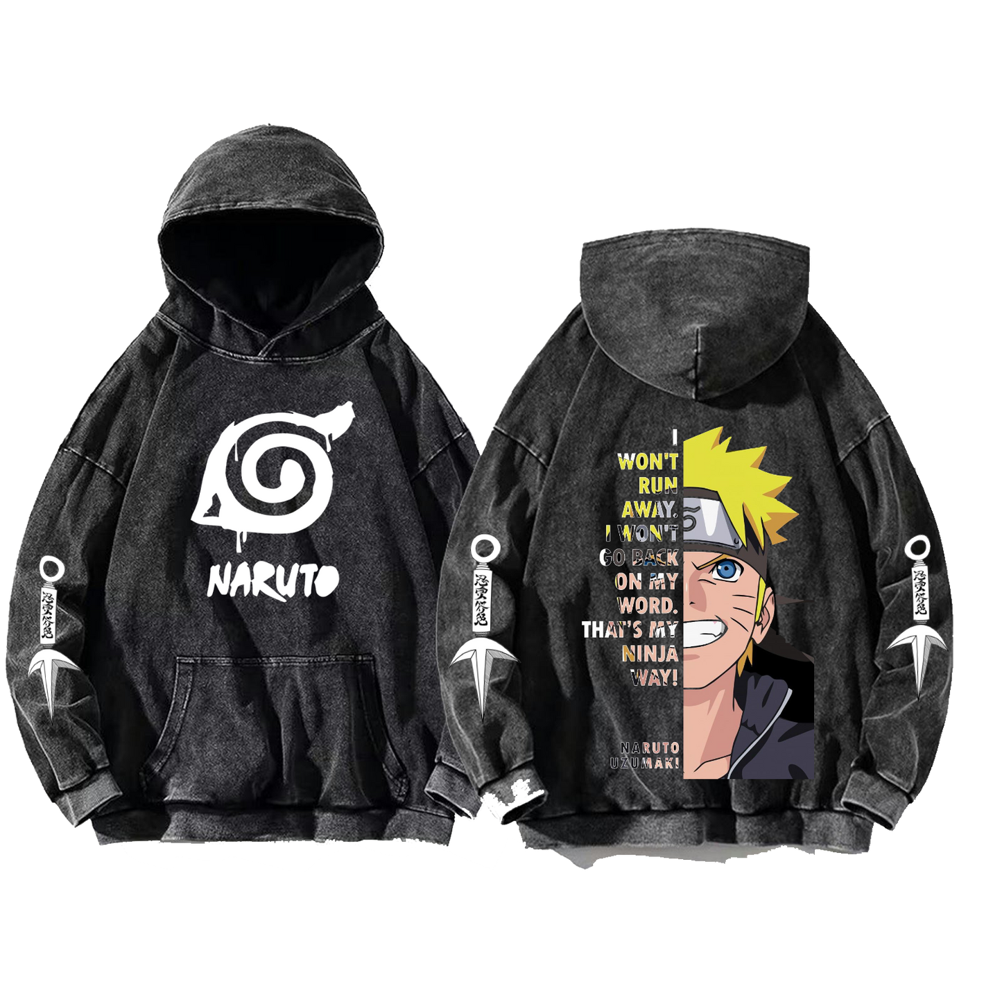 Naruto Shippuden One Size hoodie Washed Back 35