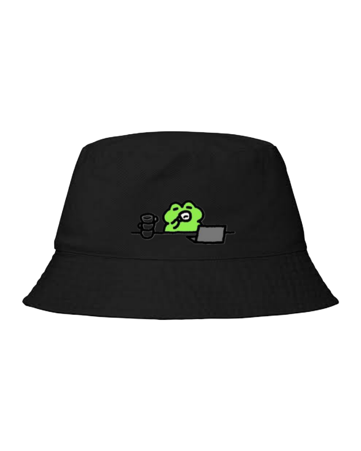 Frog Bucket hat Fishman hat cap Black 35