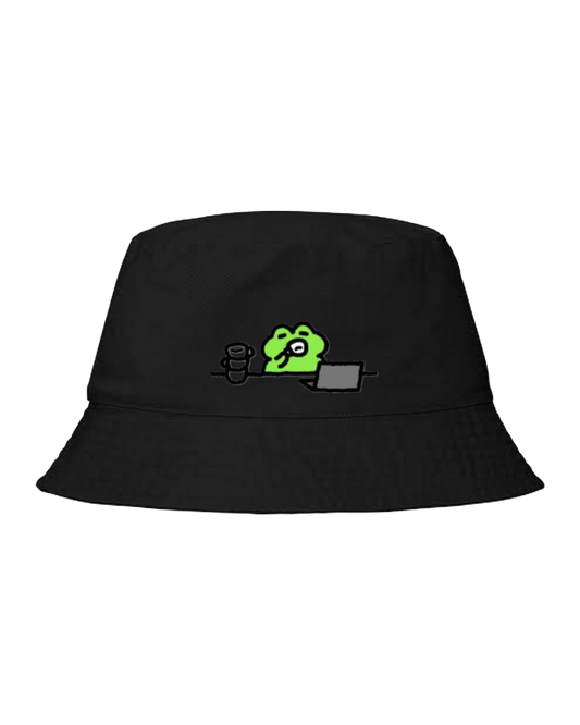Frog Bucket hat Fishman hat cap Black 35