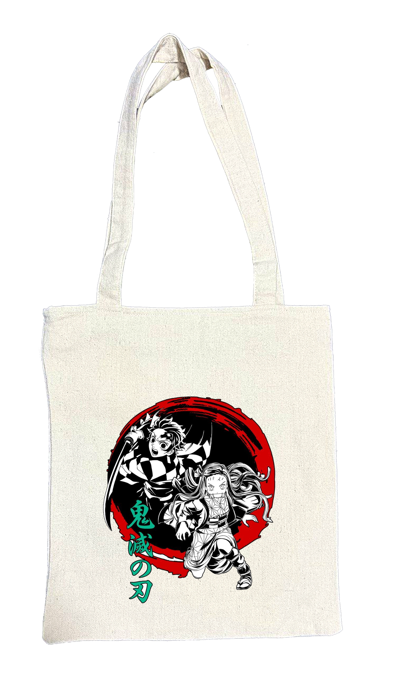 Anime Demon slayer nezuko tanjiro tote bag Beige 35