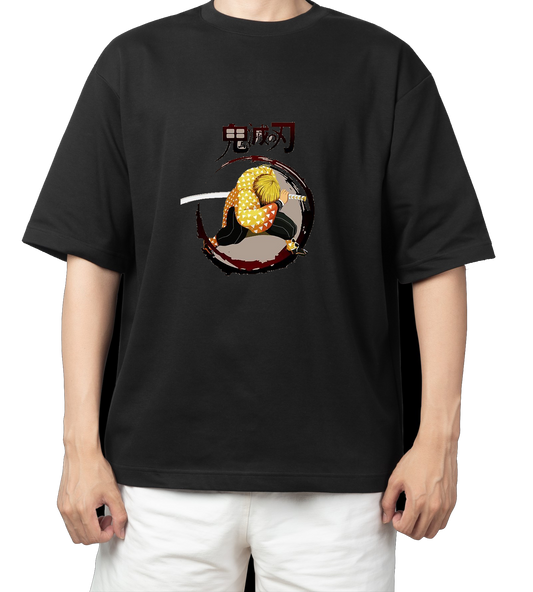 Anime Demon slayer nezuko tanjiro t- shirt Oversize Black 35
