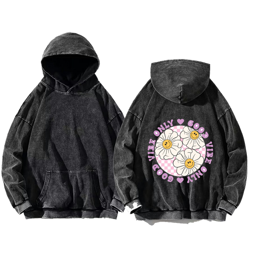 Good Vibe Only One Size hoodie Washed Back 35